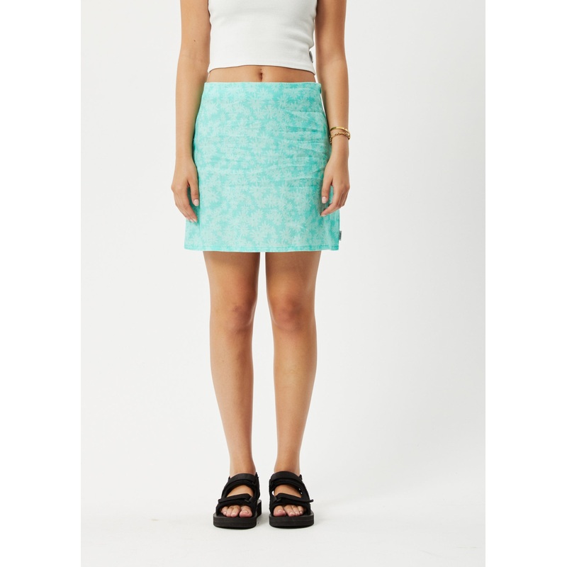 AFENDS Womens Benny – Mini Skirt – Jade Daisy