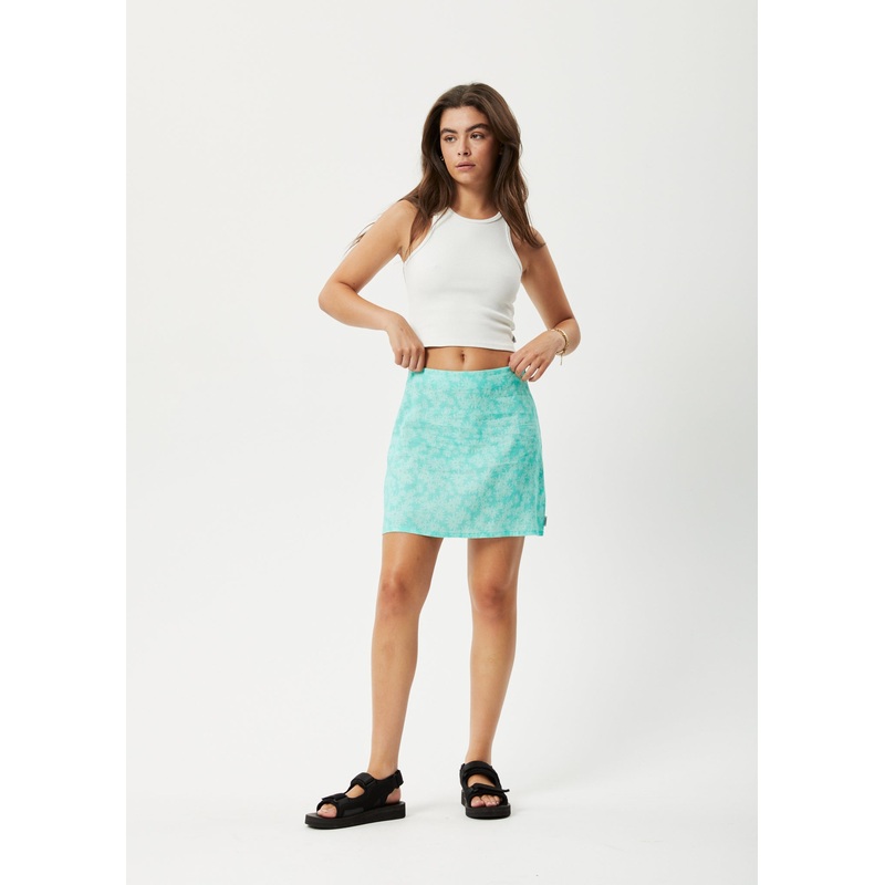 AFENDS Womens Benny – Mini Skirt – Jade Daisy