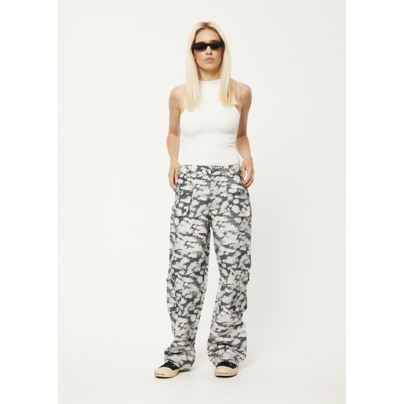 AFENDS Womens Linger – Cargo Pant – Black Floral