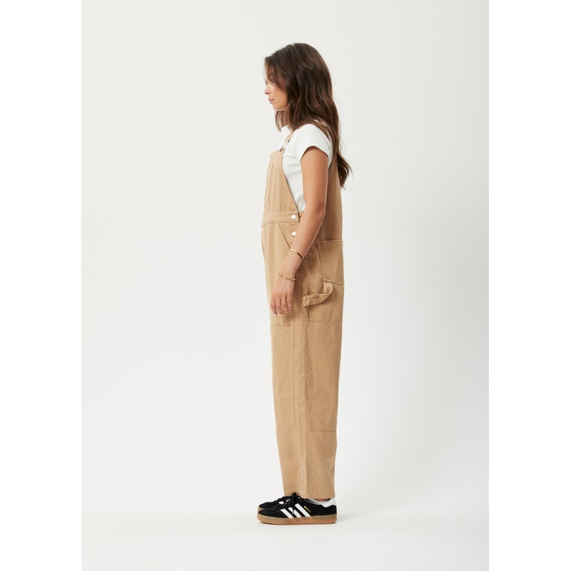 AFENDS Womens Sleepy Hollow Louis – Twill Baggy Overall – Tan