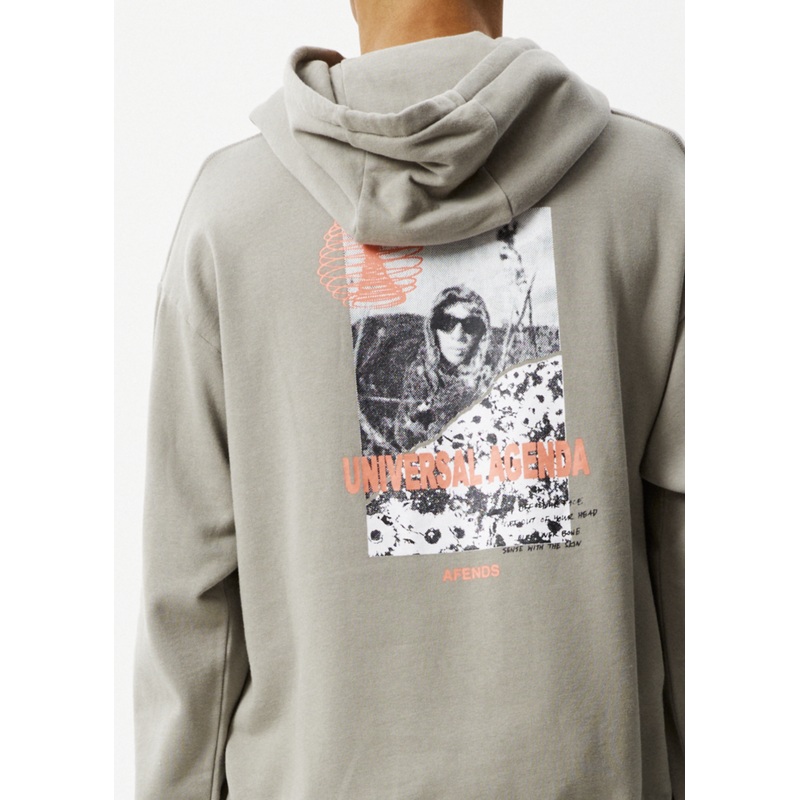 AFENDS Mens Agenda – Graphic Hoodie – Olive