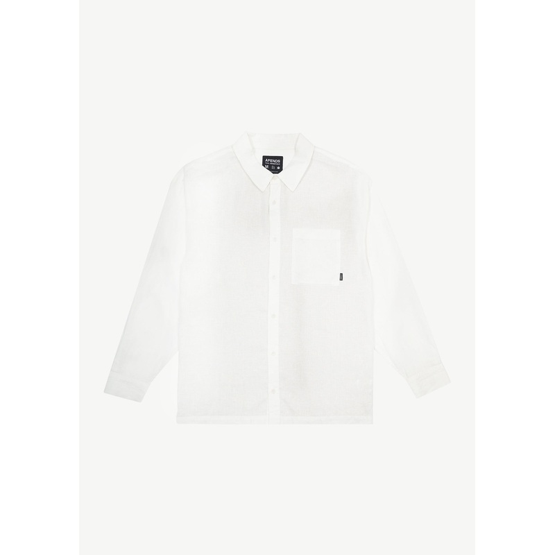 AFENDS Mens Everyday – Long Sleeve Shirt – White
