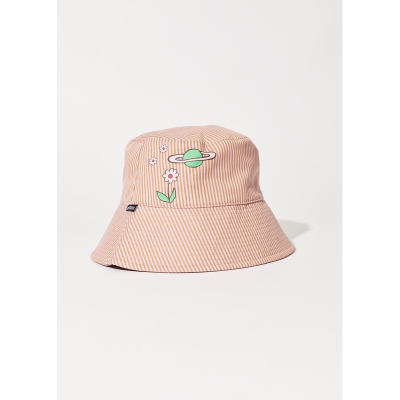 AFENDS Unisex Night Shade – Bucket Hat – Mustard Stripe