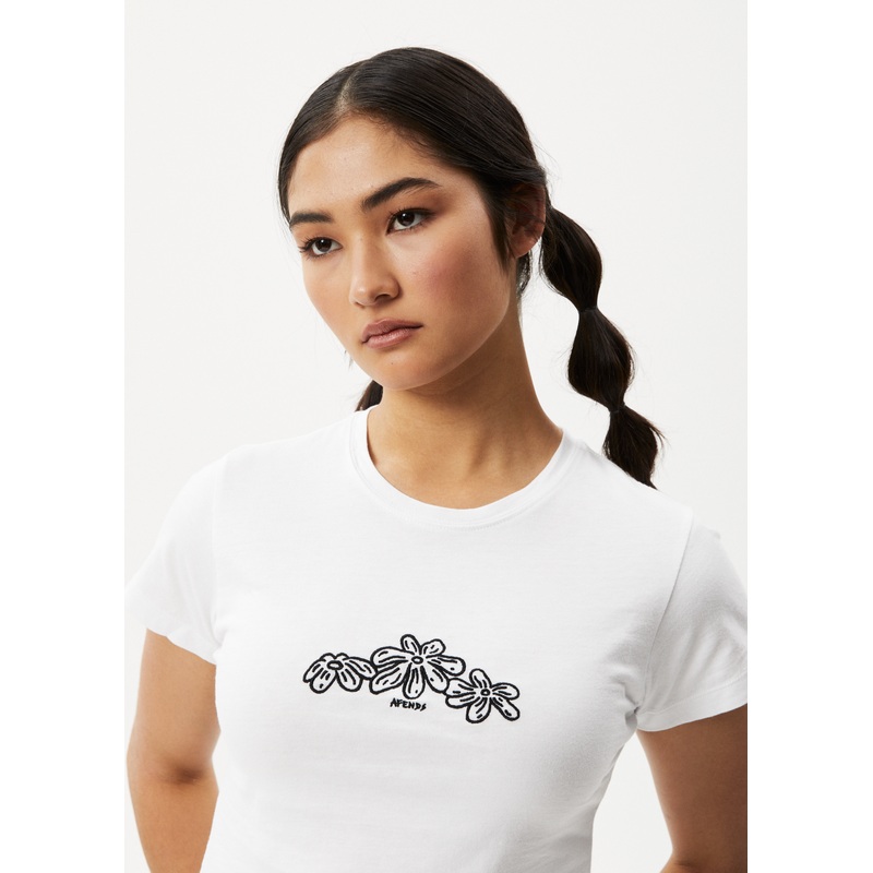 AFENDS Womens Elliot – Baby Tee – White