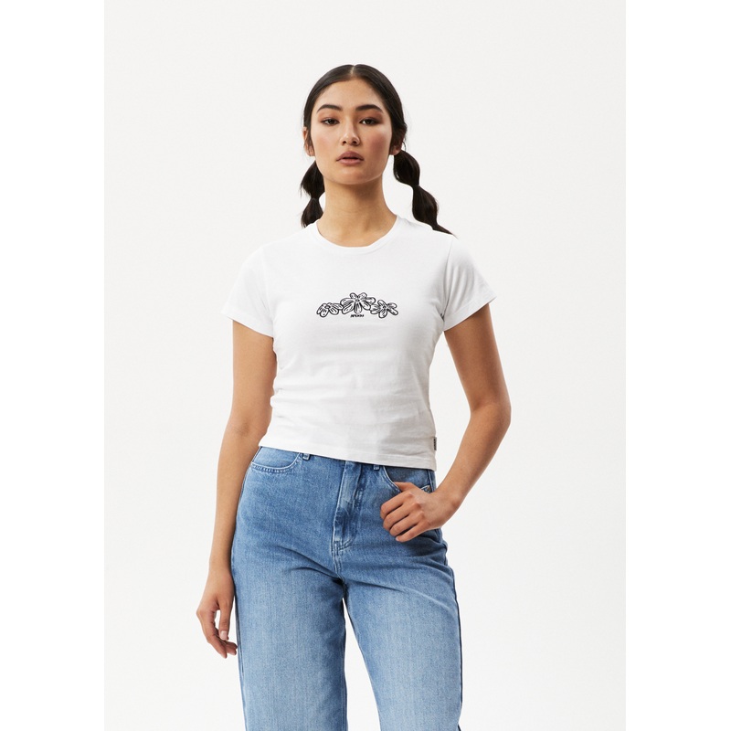 AFENDS Womens Elliot – Baby Tee – White
