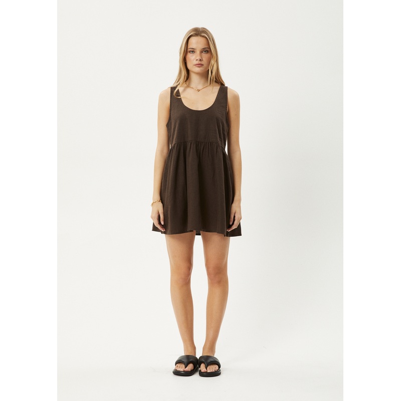 AFENDS Womens Jesse – Mini Dress – Coffee