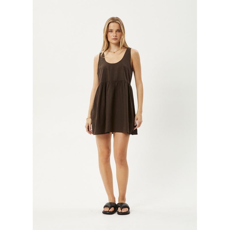 AFENDS Womens Jesse – Mini Dress – Coffee
