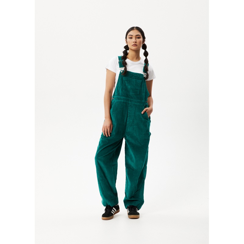 AFENDS Womens Louis – Corduroy Baggy Overall – Emerald