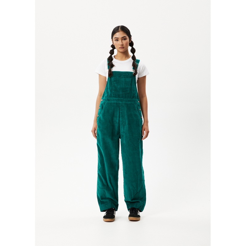 AFENDS Womens Louis – Corduroy Baggy Overall – Emerald