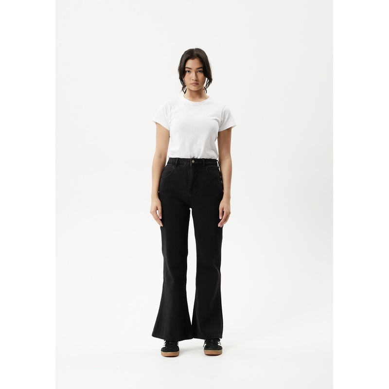 AFENDS Womens Marsha – Denim Slim Flared Jean – Washed Black