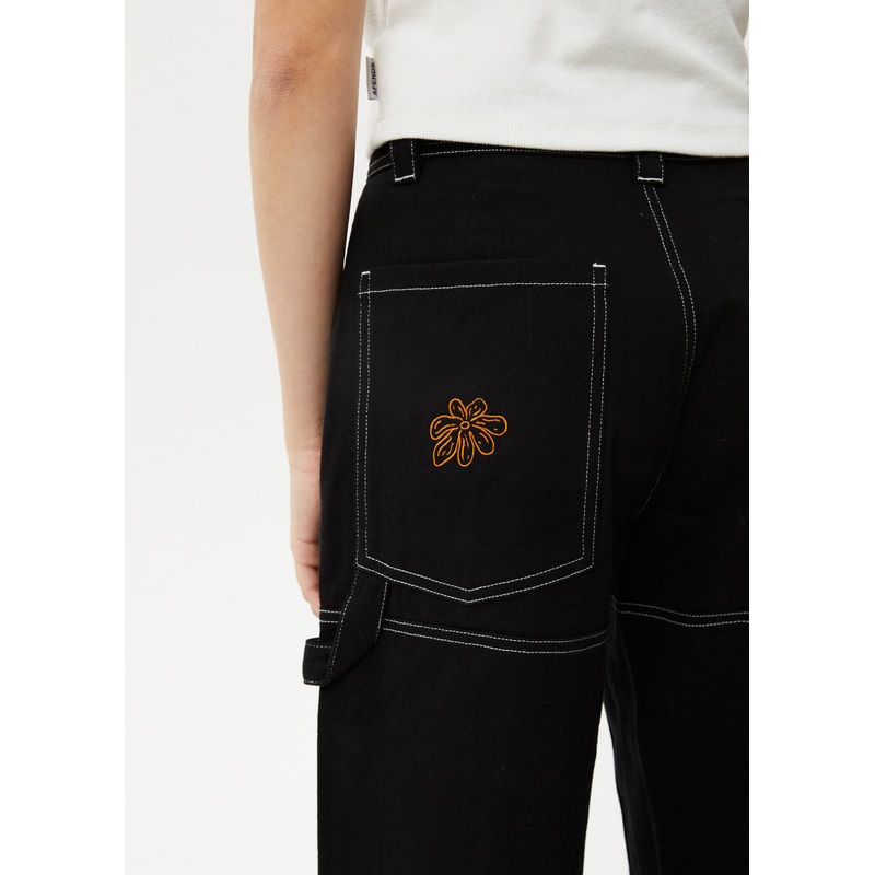 AFENDS Womens Moss – Workwear Pant – Washed Black