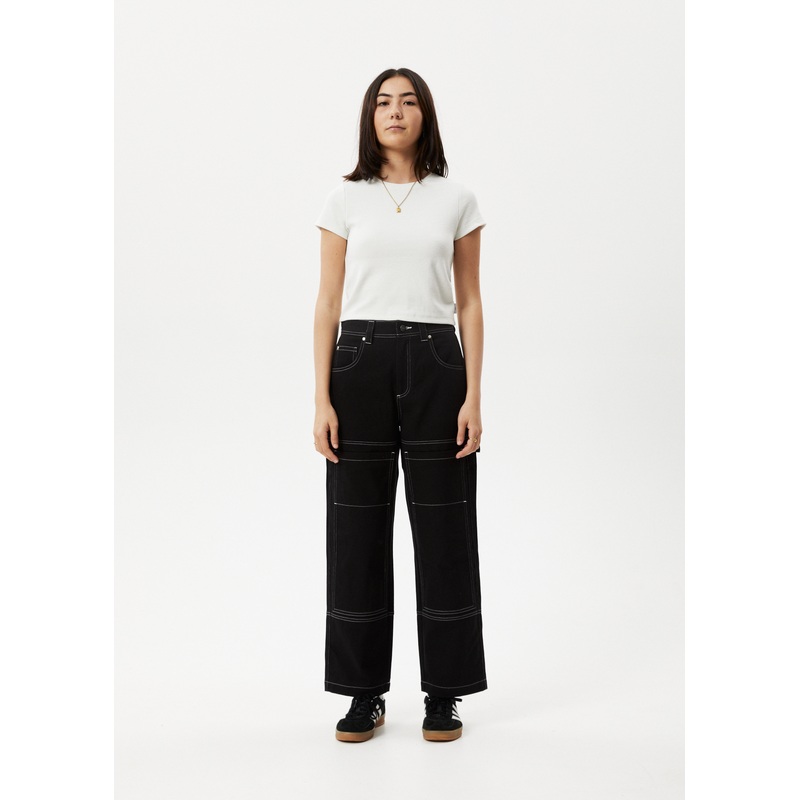 AFENDS Womens Moss – Workwear Pant – Washed Black