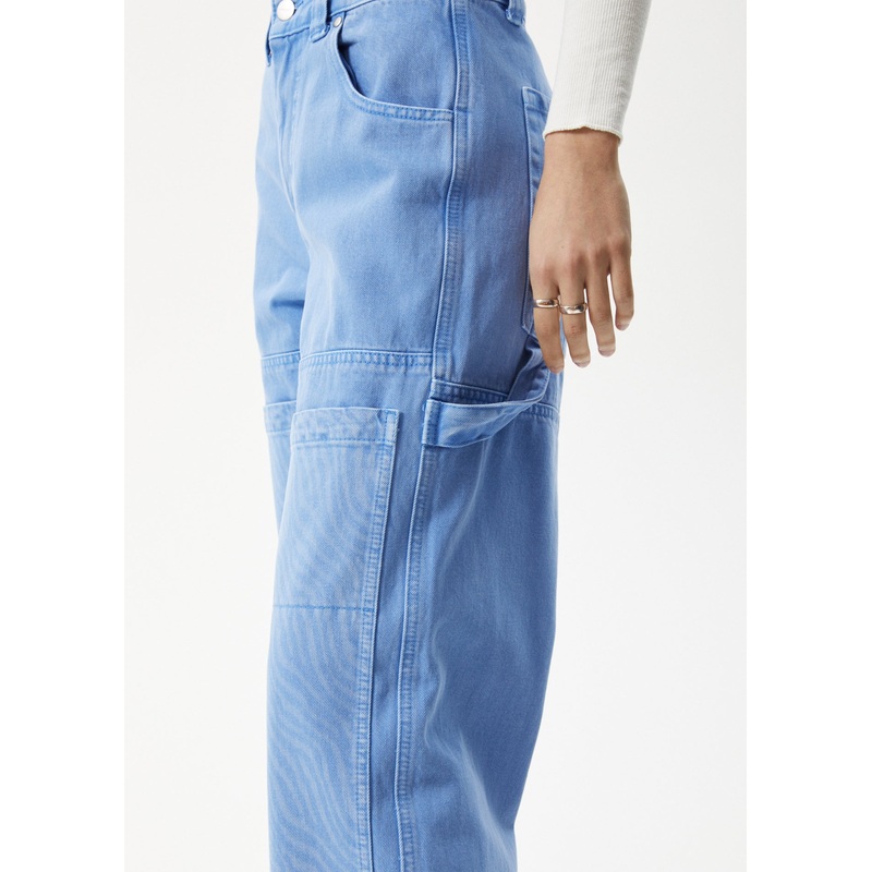 AFENDS Womens Polar Moss – Denim Workwear Jean – Faded Arctic