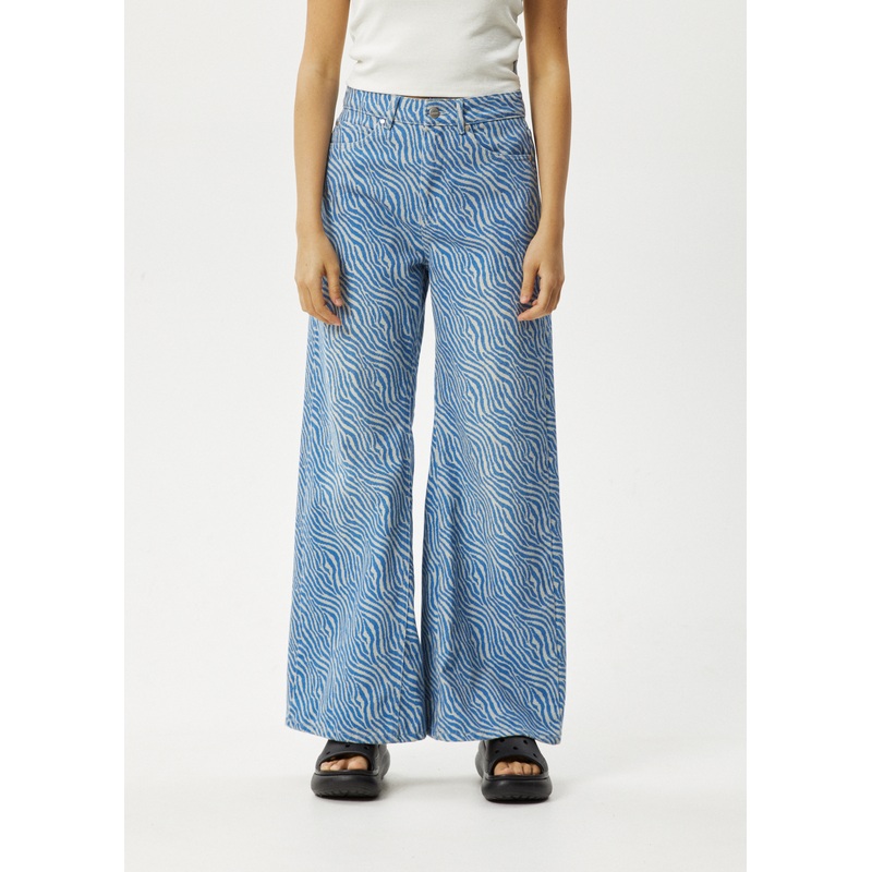 AFENDS Womens Shadows Gigi – Denim Flared Jean – Arctic