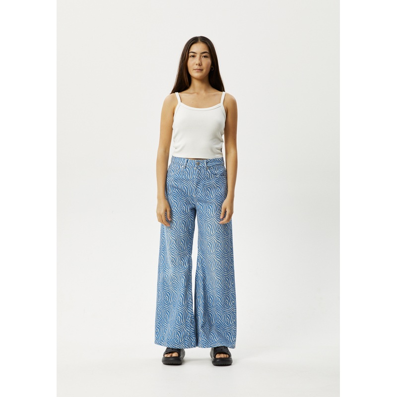 AFENDS Womens Shadows Gigi – Denim Flared Jean – Arctic