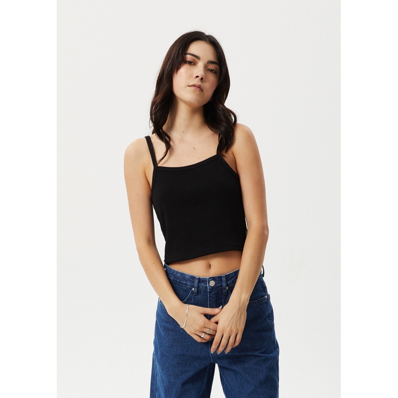 AFENDS Womens Taylor – Rib Singlet – Black