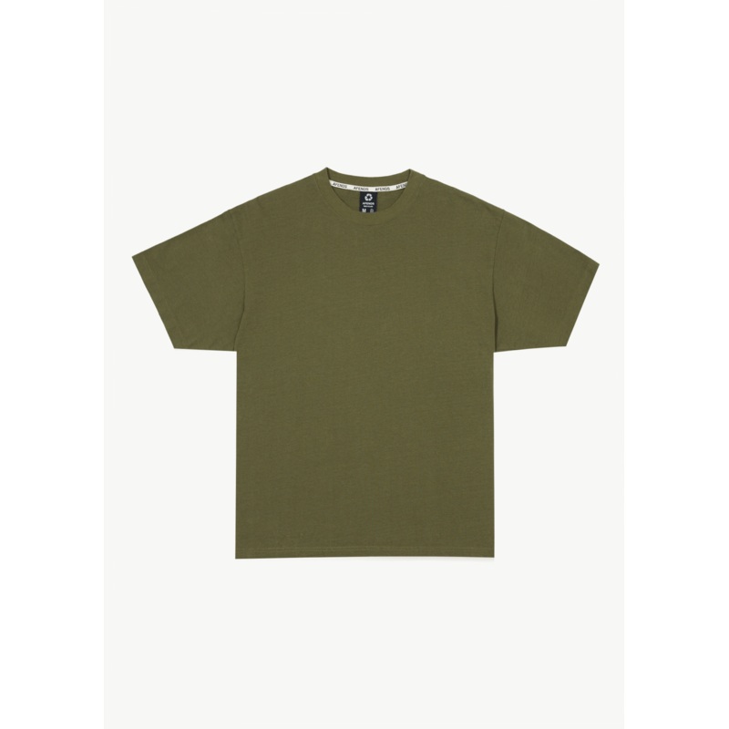 AFENDS Mens Genesis – Heavyweight Boxy Tee – Military