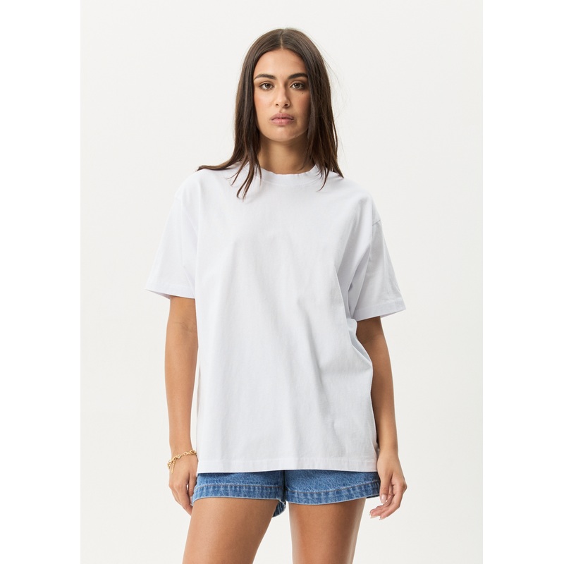 AFENDS Mens Genesis – Heavyweight Boxy Tee – White