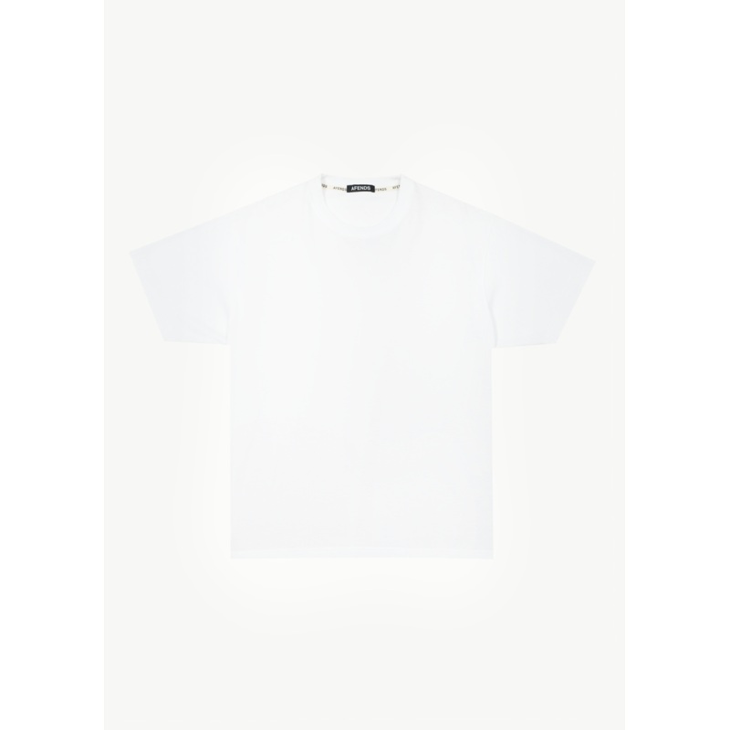 AFENDS Mens Genesis – Heavyweight Boxy Tee – White