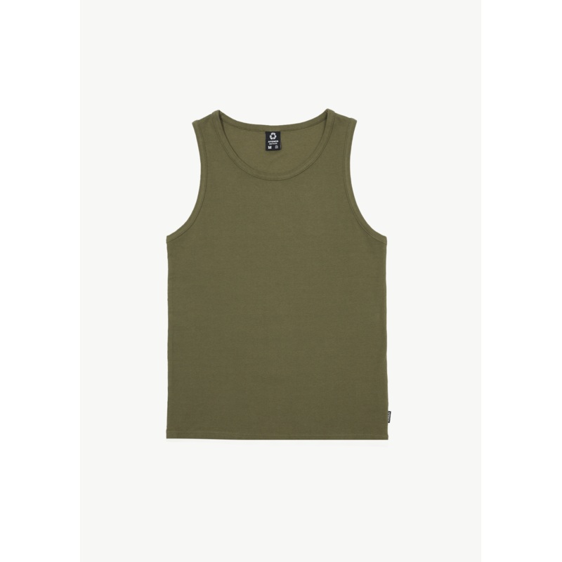 AFENDS Mens Paramount – Rib Singlet – Military