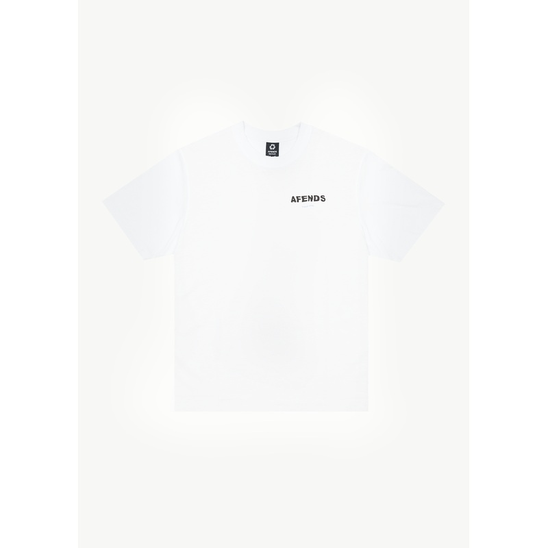 AFENDS Mens Questions – Graphic Retro Tee – White