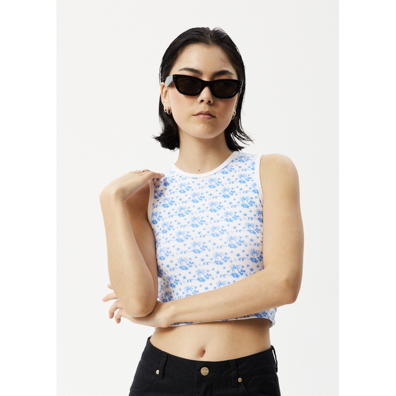 AFENDS Womens Jeet Dalston – Rib Singlet – White