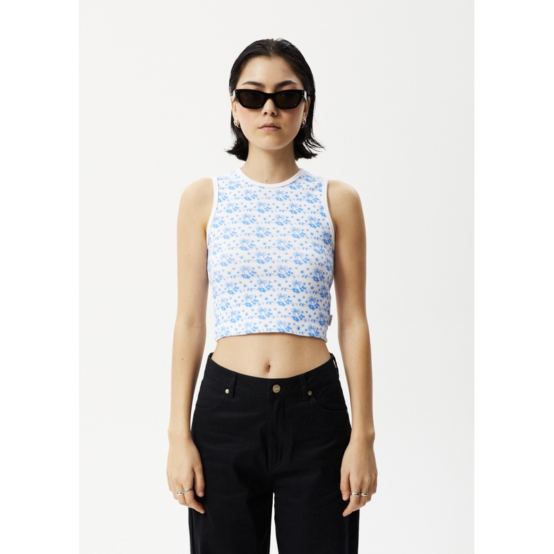 AFENDS Womens Jeet Dalston – Rib Singlet – White