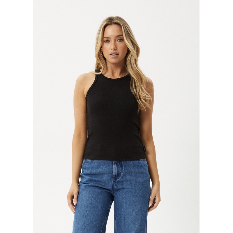 AFENDS Womens Lydia – Rib Singlet – Black