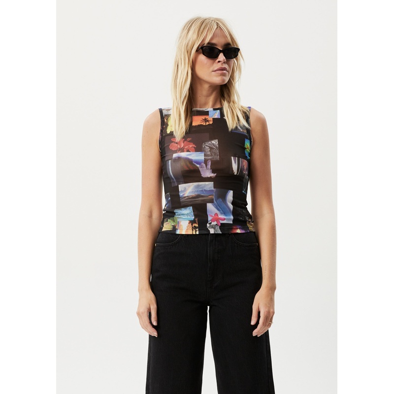 AFENDS Womens Under Pressure – Sheer Tank – Black