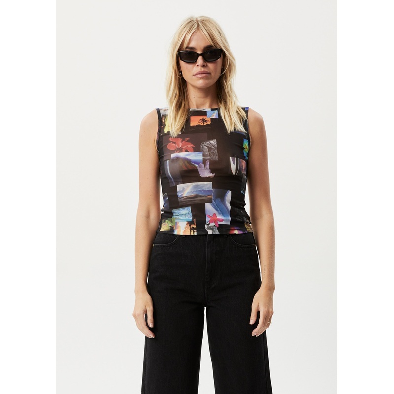 AFENDS Womens Under Pressure – Sheer Tank – Black