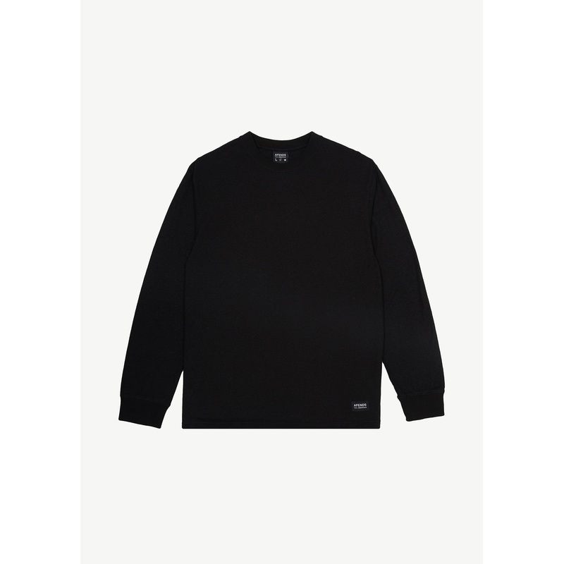 AFENDS Mens Essential – Long Sleeve Tee – Black