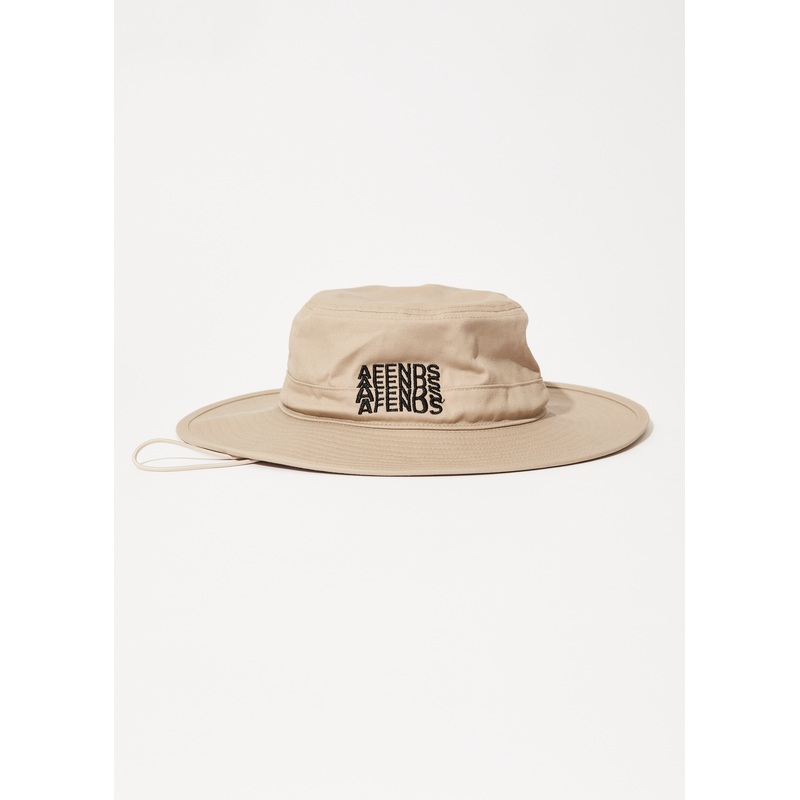 AFENDS Mens Limits – Bucket Hat – Dark Ecru