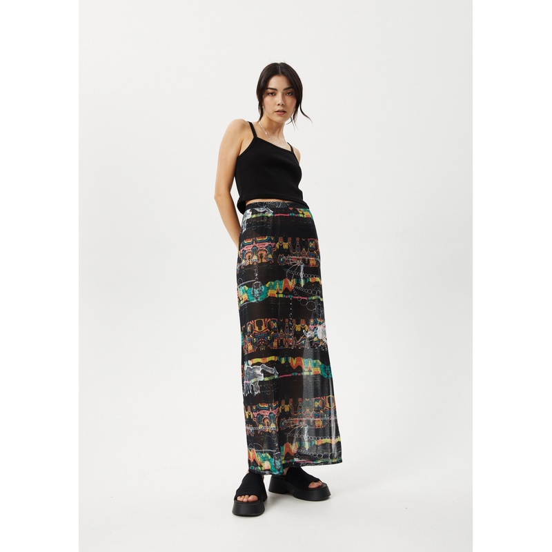 AFENDS Womens Astral – Sheer Maxi Skirt – Black