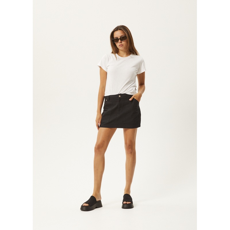 AFENDS Womens Lexi – Cargo Mini Skirt – Washed Black