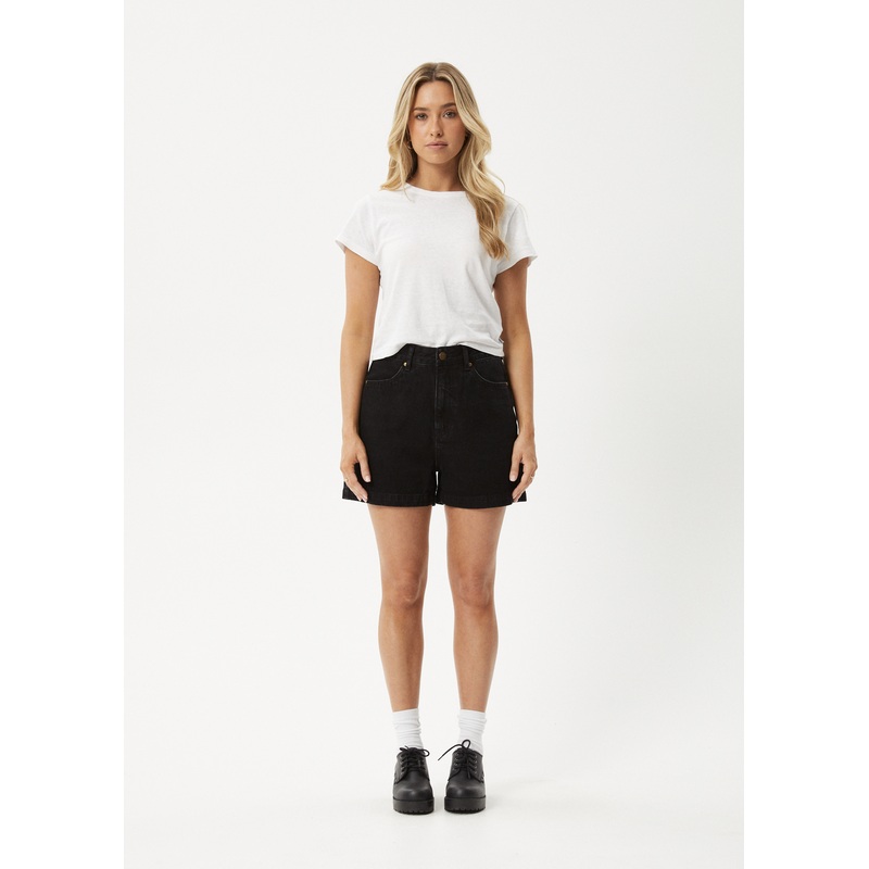 AFENDS Womens Seventy Threes – Denim Short – Washed Black
