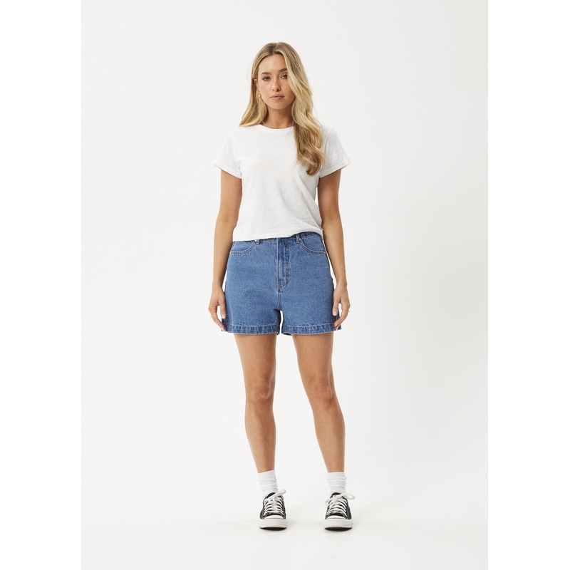AFENDS Womens Seventy Threes – Denim Short – Worn Blue