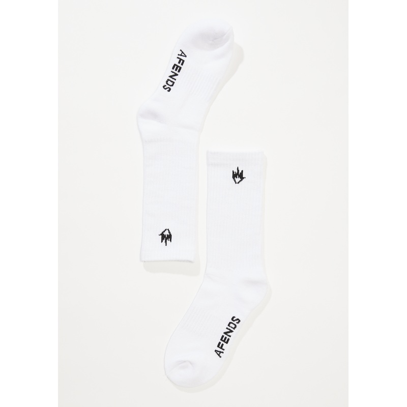 AFENDS Mens Flame – Socks Three Pack – White