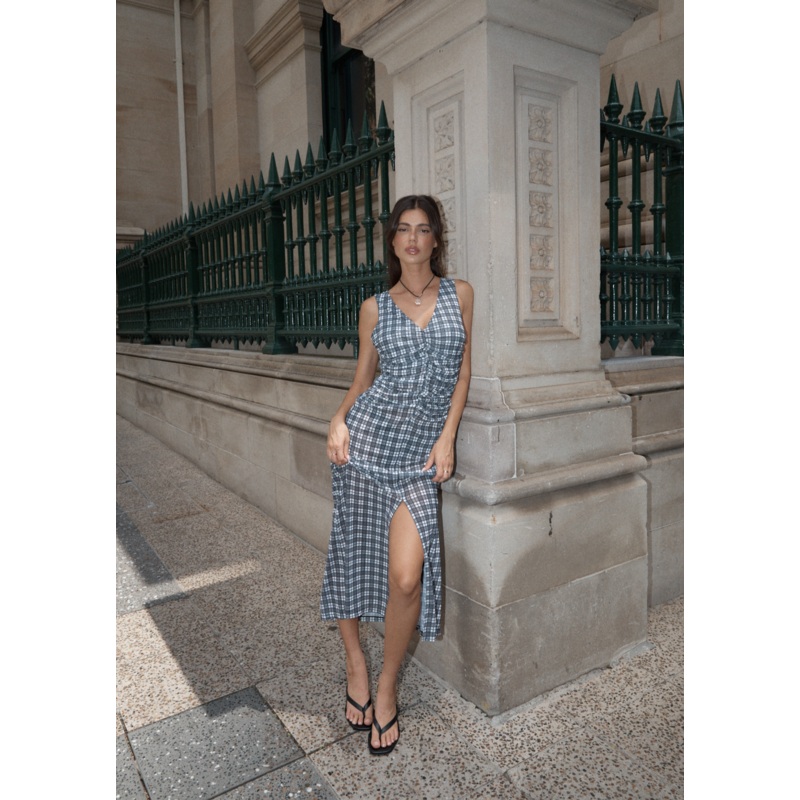 AFENDS Womens Asher – Sheer Maxi Dress – Black