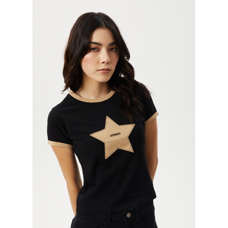 AFENDS Womens Aster – Baby Tee – Black