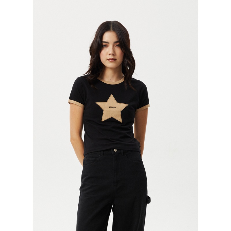 AFENDS Womens Aster – Baby Tee – Black