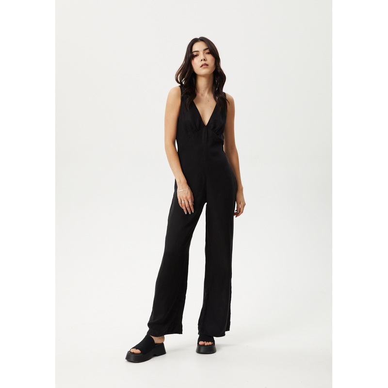 AFENDS Womens Grace – Cupro Jumpsuit – Black
