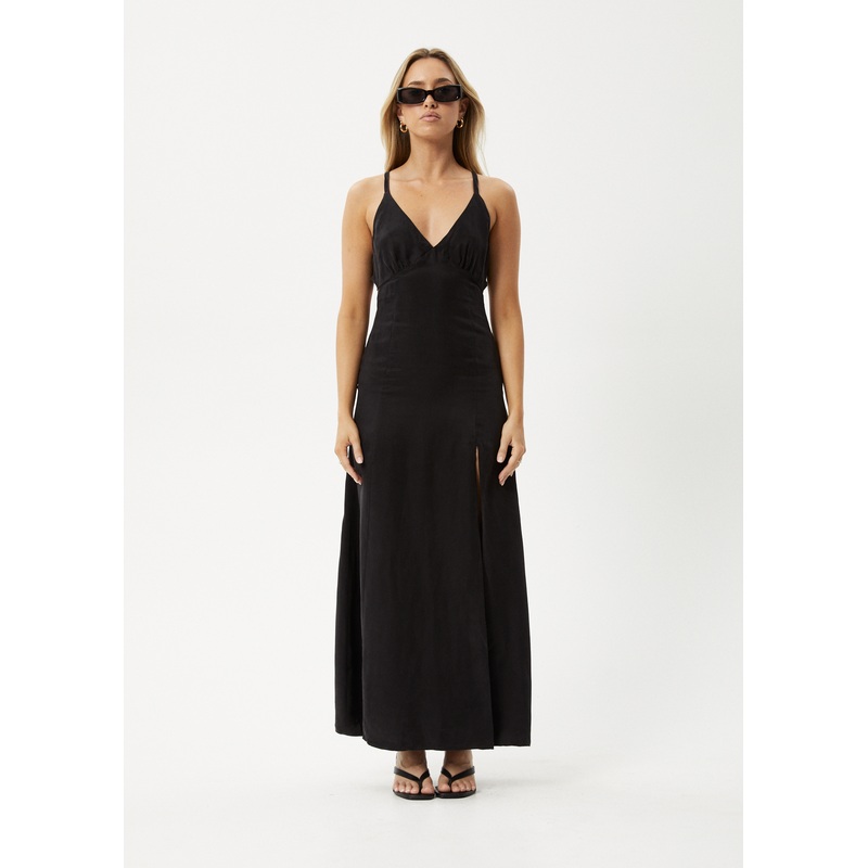 AFENDS Womens Grace – Cupro Maxi Dress – Black