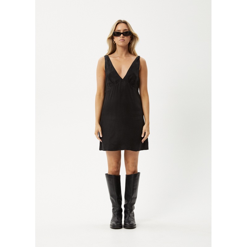 AFENDS Womens Grace – Cupro Mini Dress – Black