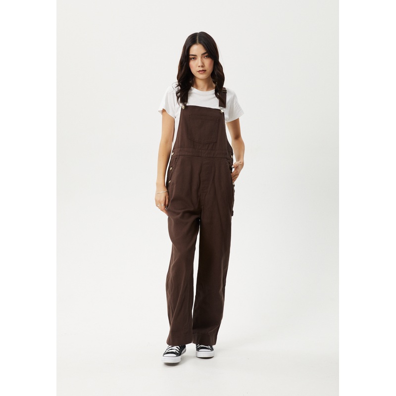 AFENDS Womens Louis – Oversized Overall – Coffee