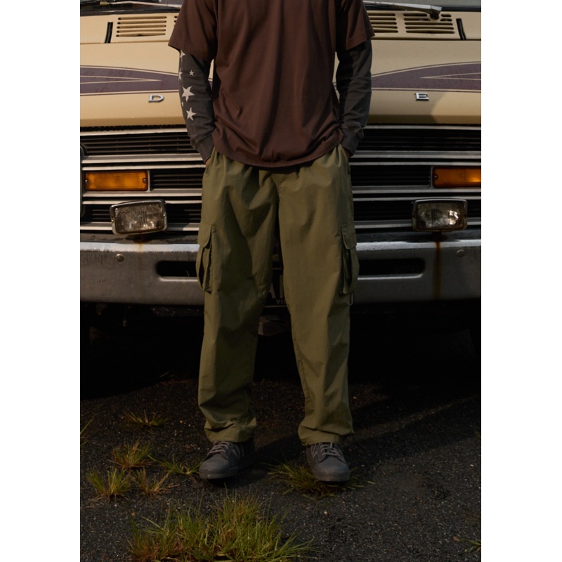 AFENDS Mens Badlands – Cargo Pant – Military