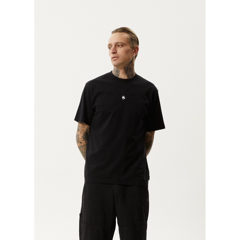 AFENDS Mens Flame – Retro Tee – Black