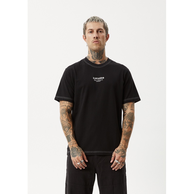 AFENDS Mens Gothic – Retro Tee – Black