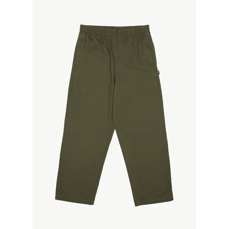 AFENDS Mens Ninety Eights – Baggy Elastic Waist Pant – Military