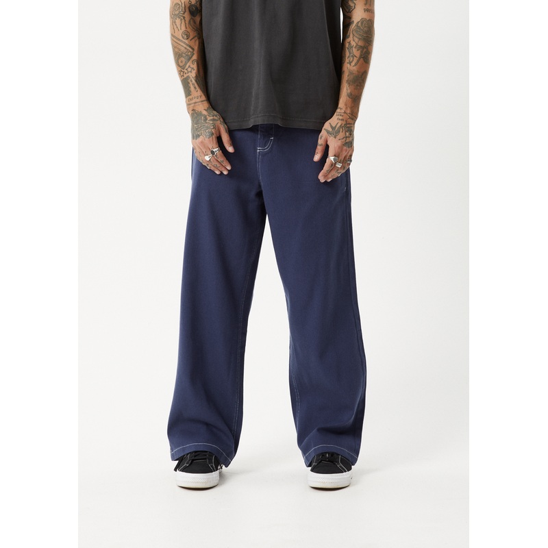 AFENDS Mens Pablo – Baggy Pant – Navy