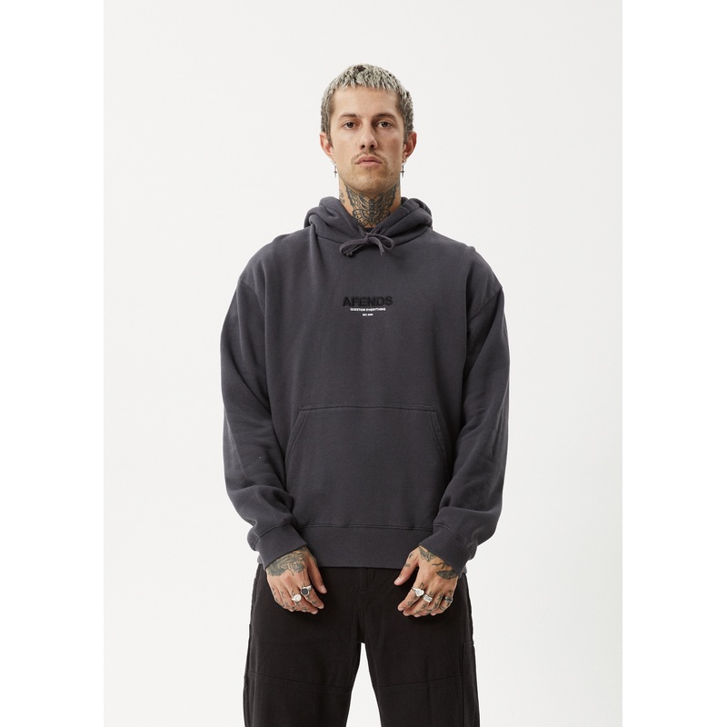 AFENDS Mens Vinyl – Hoodie – Charcoal
